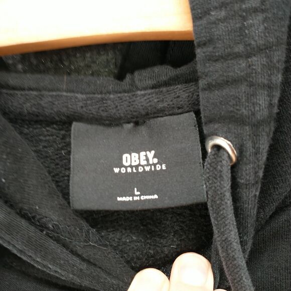 Obey Worldwide Men's End Hate Pullover Graphic Hoodie Sweatshirt Black Large - Picture 10 of 14